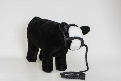 LARGE PLUSH BLACK BALDY STEER