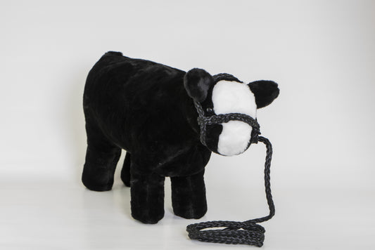 LARGE PLUSH BLACK BALDY STEER